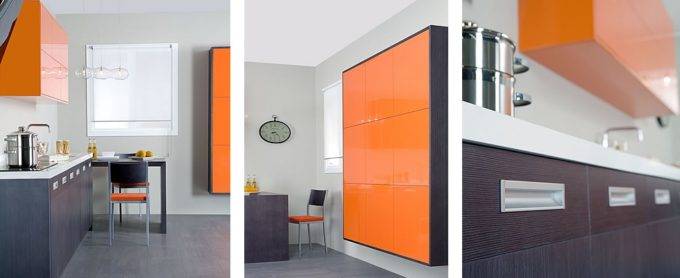 Cocina color naranja