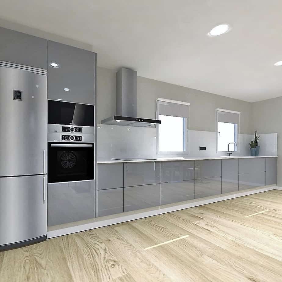 Cocina lineal gris Cocina lineal gris